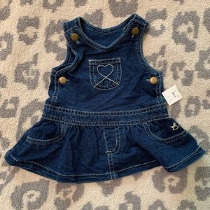 🆕 nwt baby girl denim dress romper jumper 0 3 months organic cotton